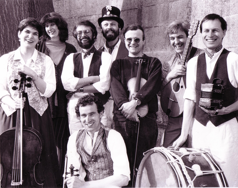 Magpie Lane outside the Holywell Music Room before their first concert, 3rd May 1993. With special guest Chris Leslie.