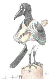 Benji Magpie - drawing by Anthony HarringtonĀ