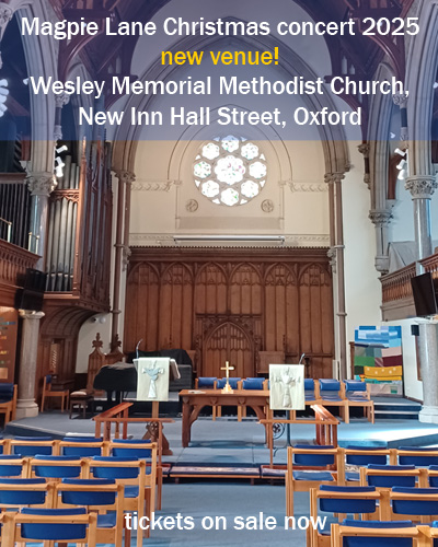 Poster for the Christmas concert, showing the interior of the Wesley Memorial Church